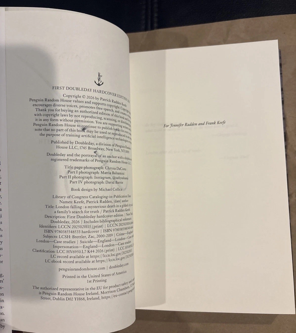 London Falling: a Mysterious Death in a Gilded City SIGNED ON TITLE 1st/1st