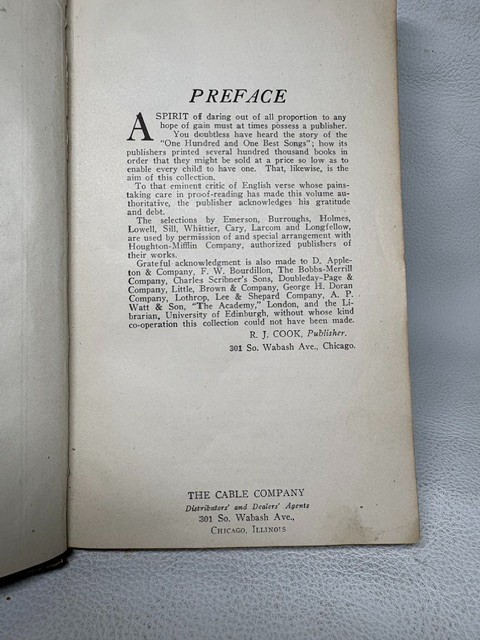 One Hundred and One Famous Poems 1922 Roy J. Cook The Cable Company