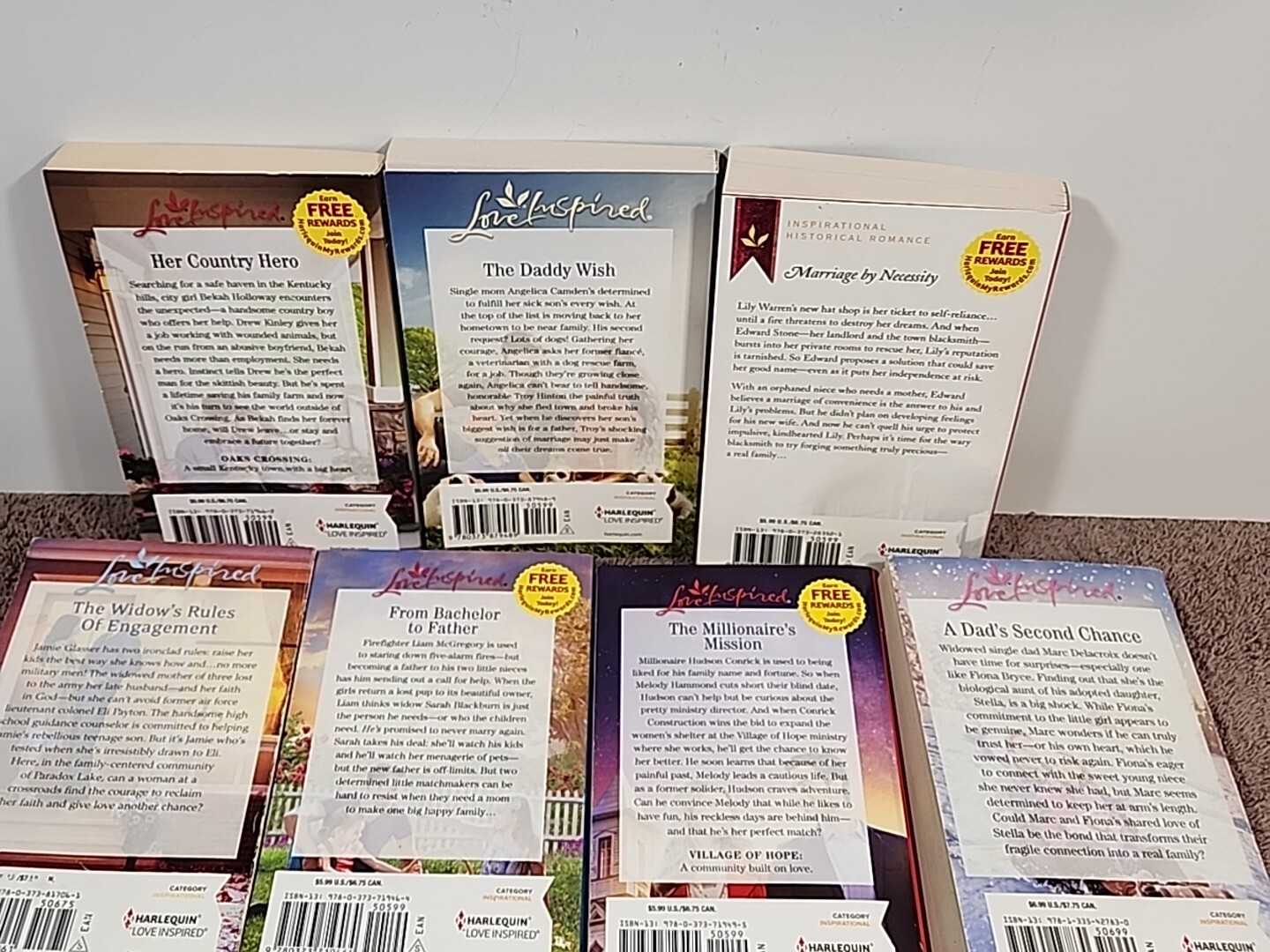 Lot of 7 Love Inspired Historical Heart Warming Inspirational see desc for Title