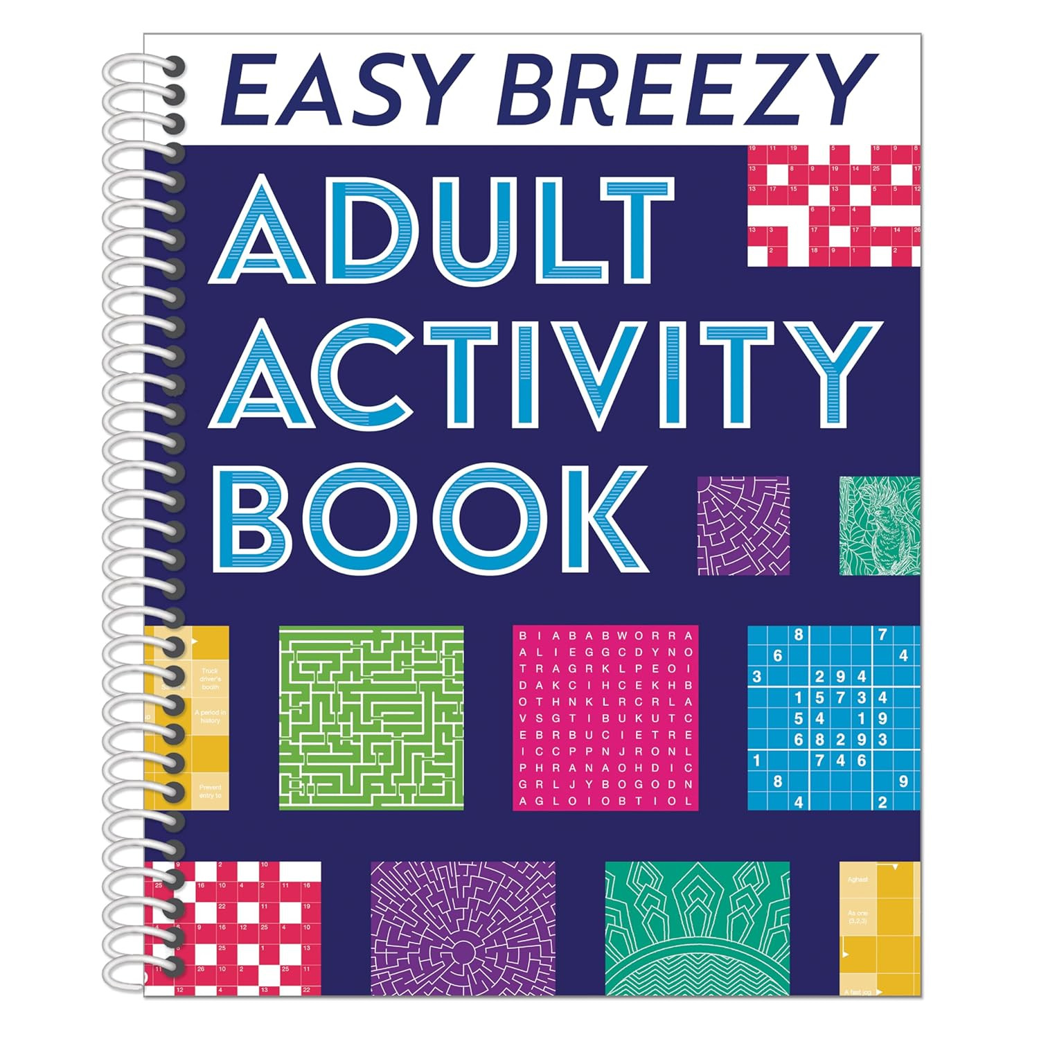 Easy Breezy Adult Activity Book: Includes Easy Puzzles, Word Searches, Coloring