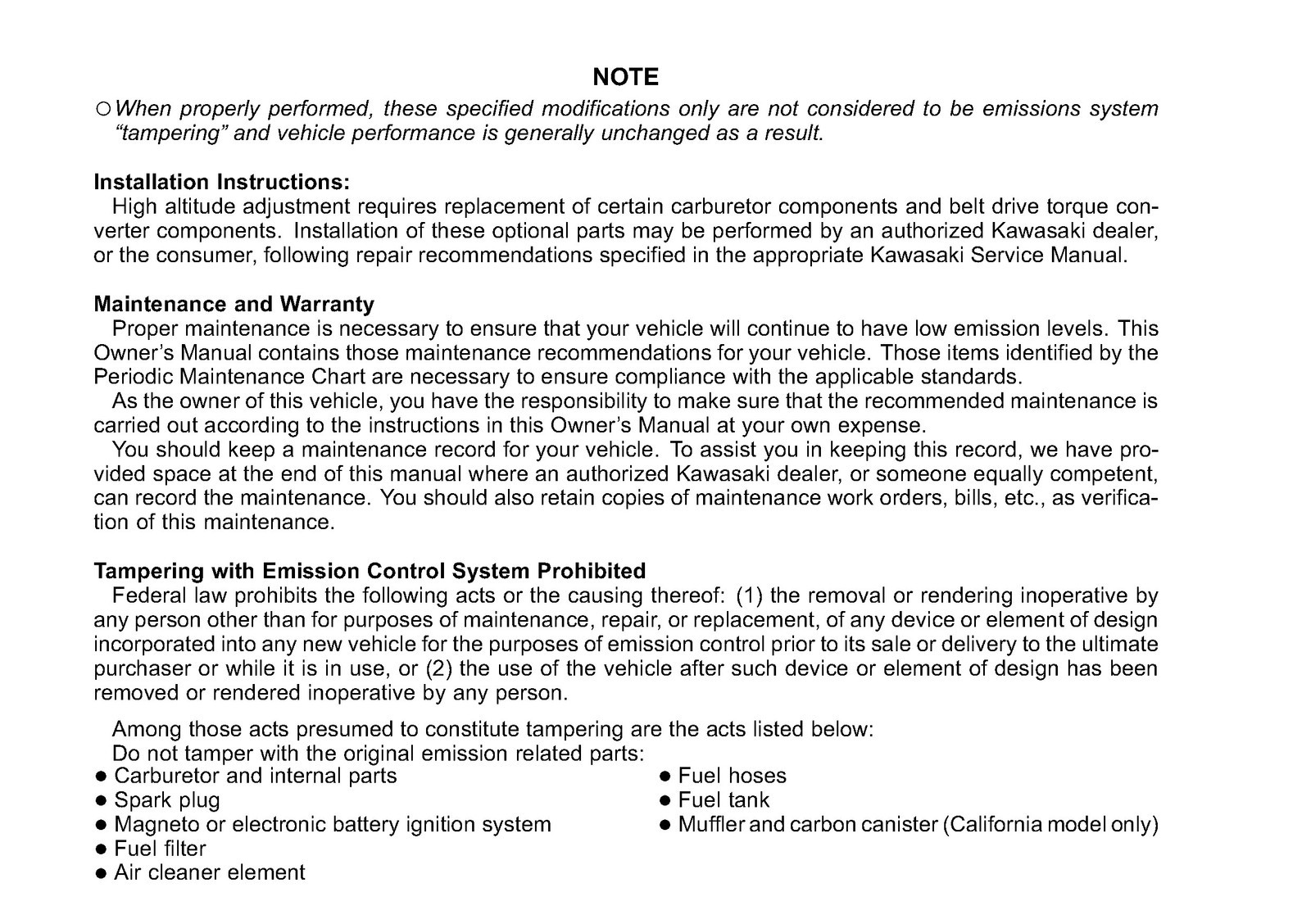 KAWASAKI Mule 610 4×4 600 Owners Manual DOUBLE BIND – PROTECTIVE COVERS