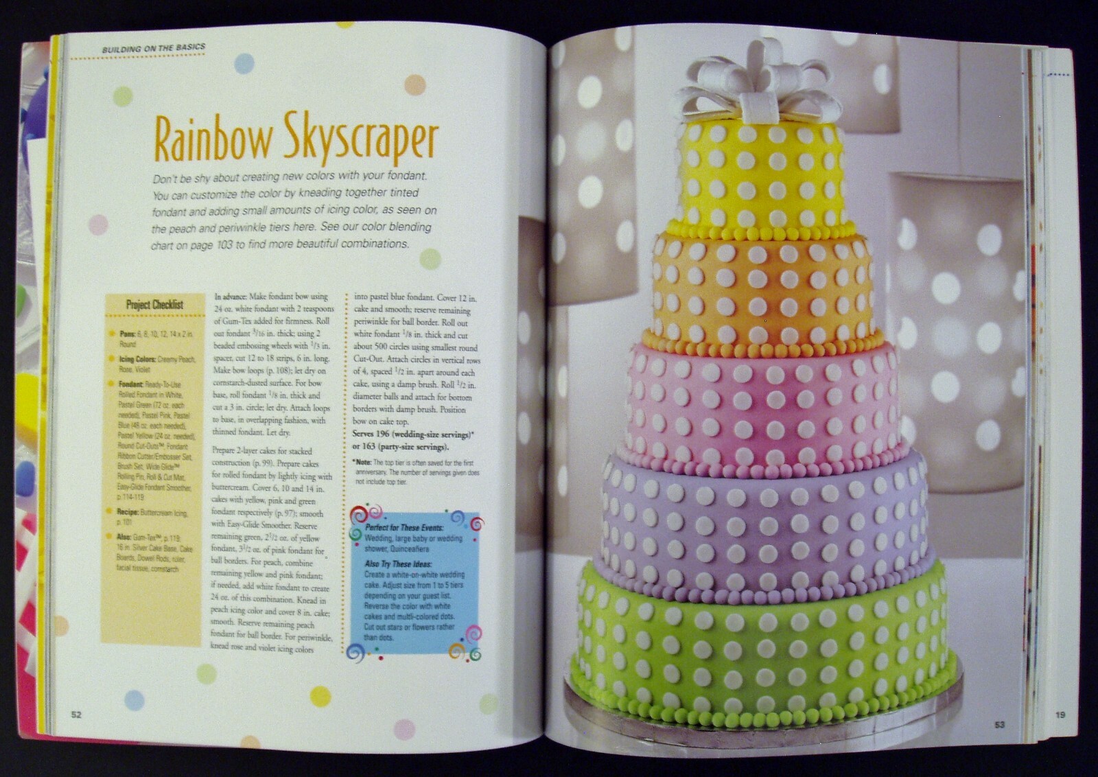 Wilton Celebrate with Fondant Cake Decorating Book Birthday Wedding Cookbook