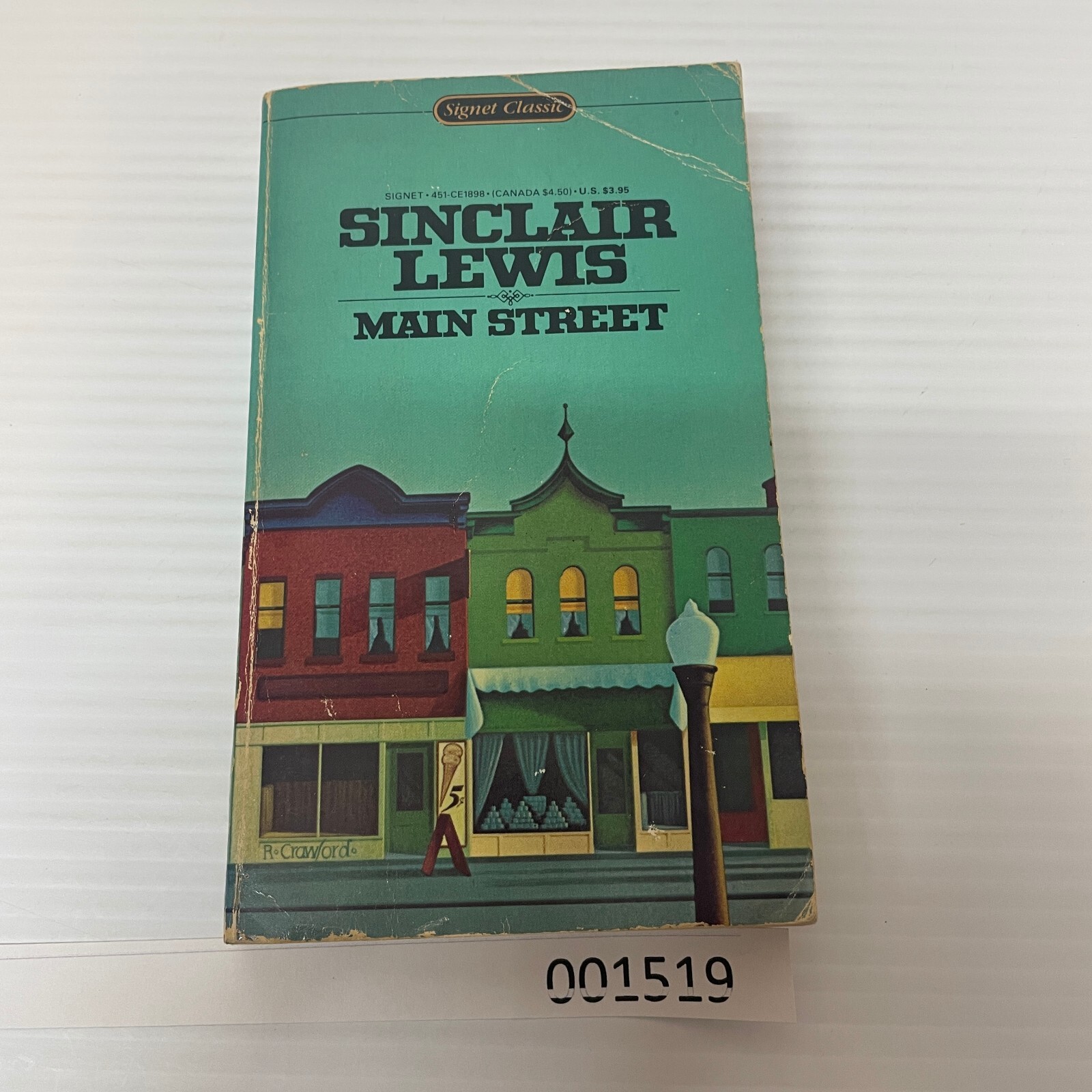 Main Street Historical Fiction Paperback Book by Sinclair Lewis Signet 1980