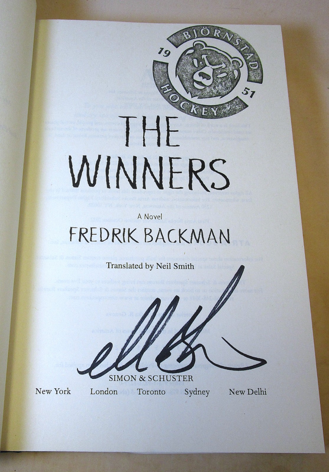 SIGNED The Winners by Fredrik Backman Signed Title Page with Stamp, 1st Ed. New