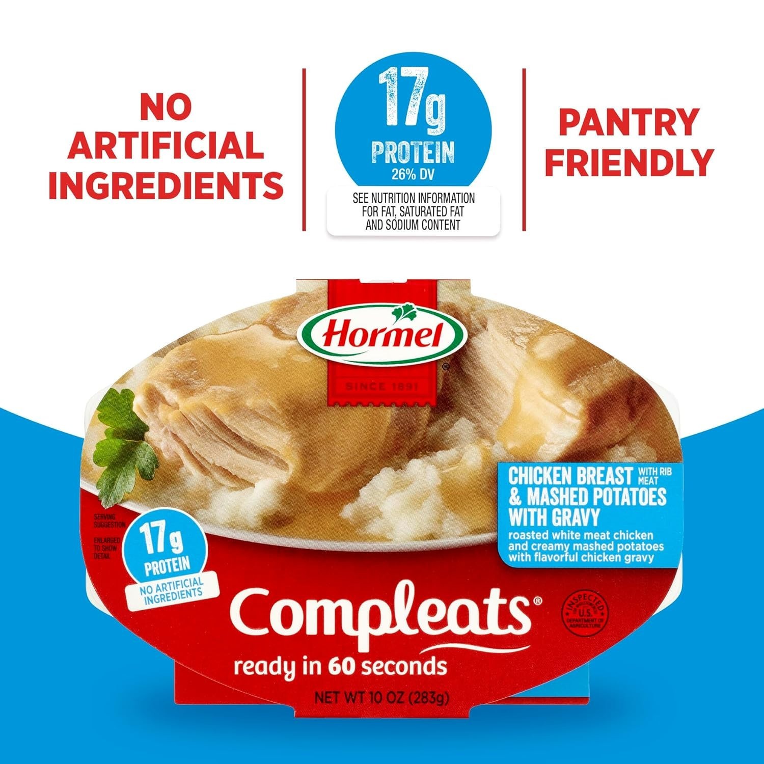 Hearty Chicken and Gravy with Creamy Mashed Potatoes – 10oz Trays, 6 Count