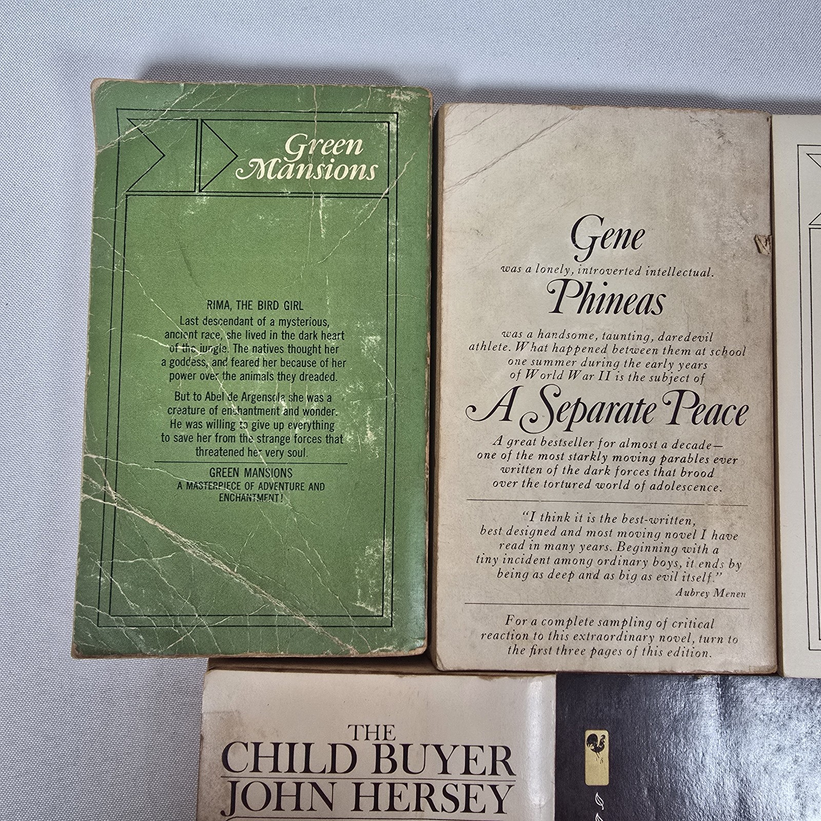 5 Vtg Bantam Paperback Classics: Green Mansions, Brave New World, Child Buyer +