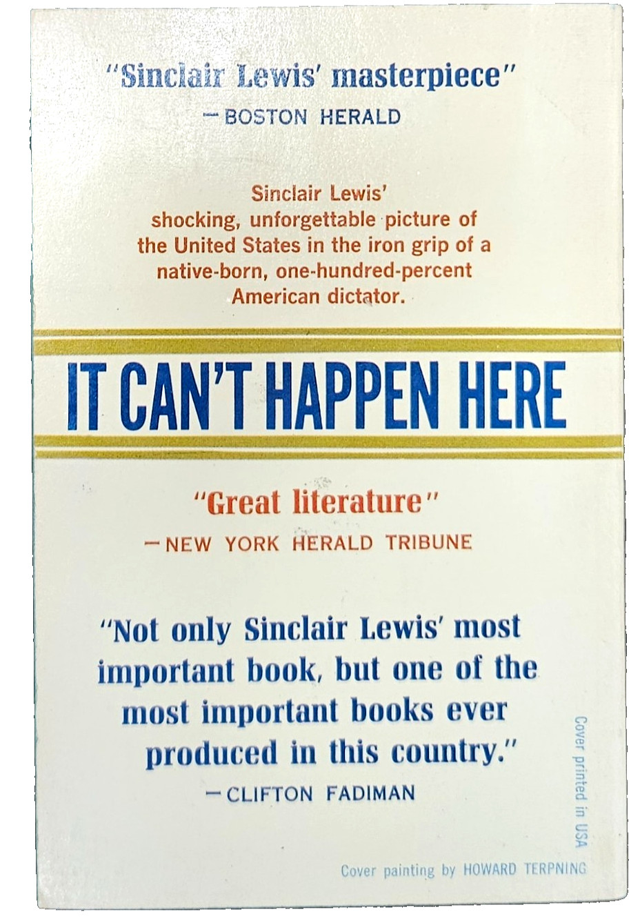 It Can’t Happen Here – 1965, 4th Dell Printing