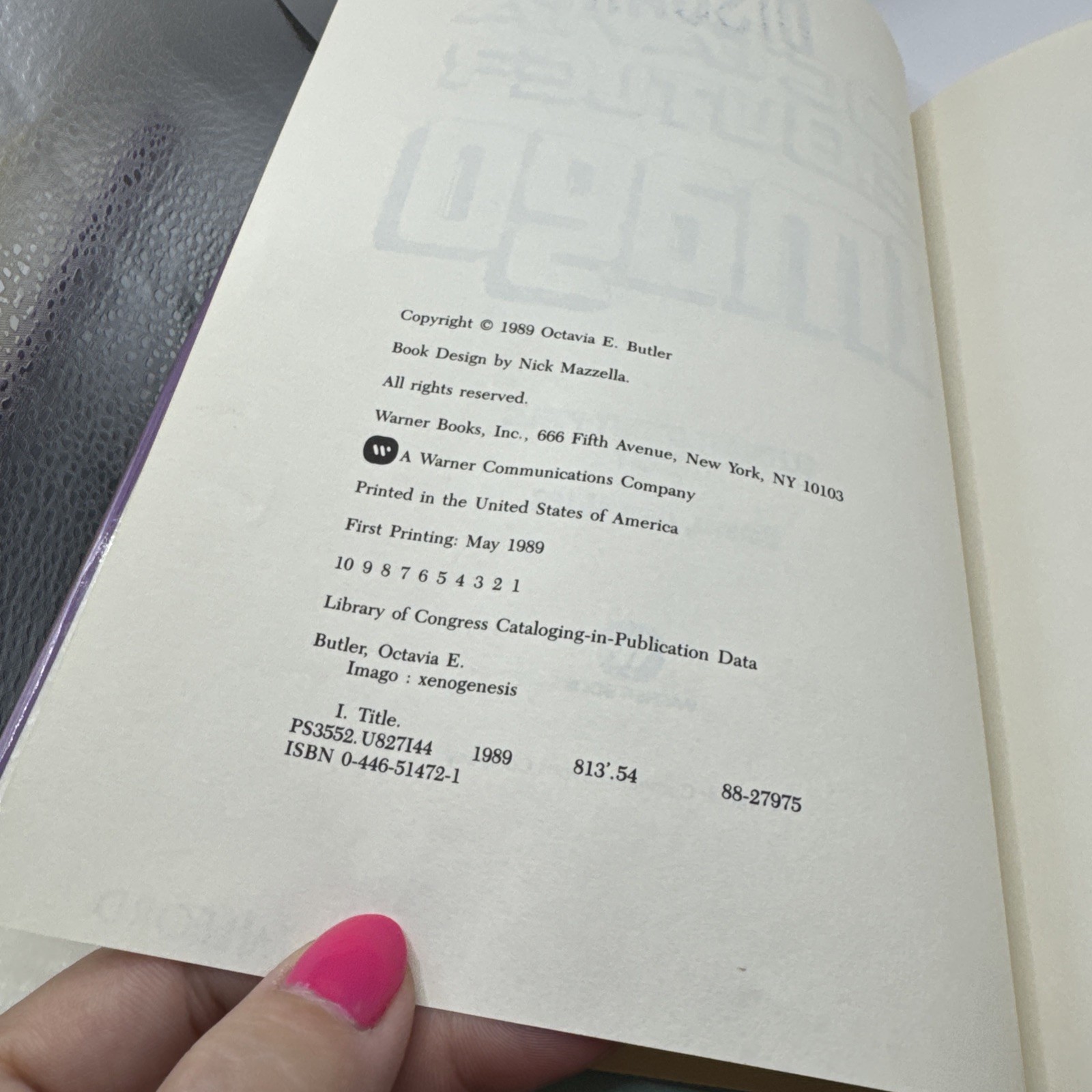 Imago by Octavia E. Butler HC DJ 1989 1st Edition And 1st Printing