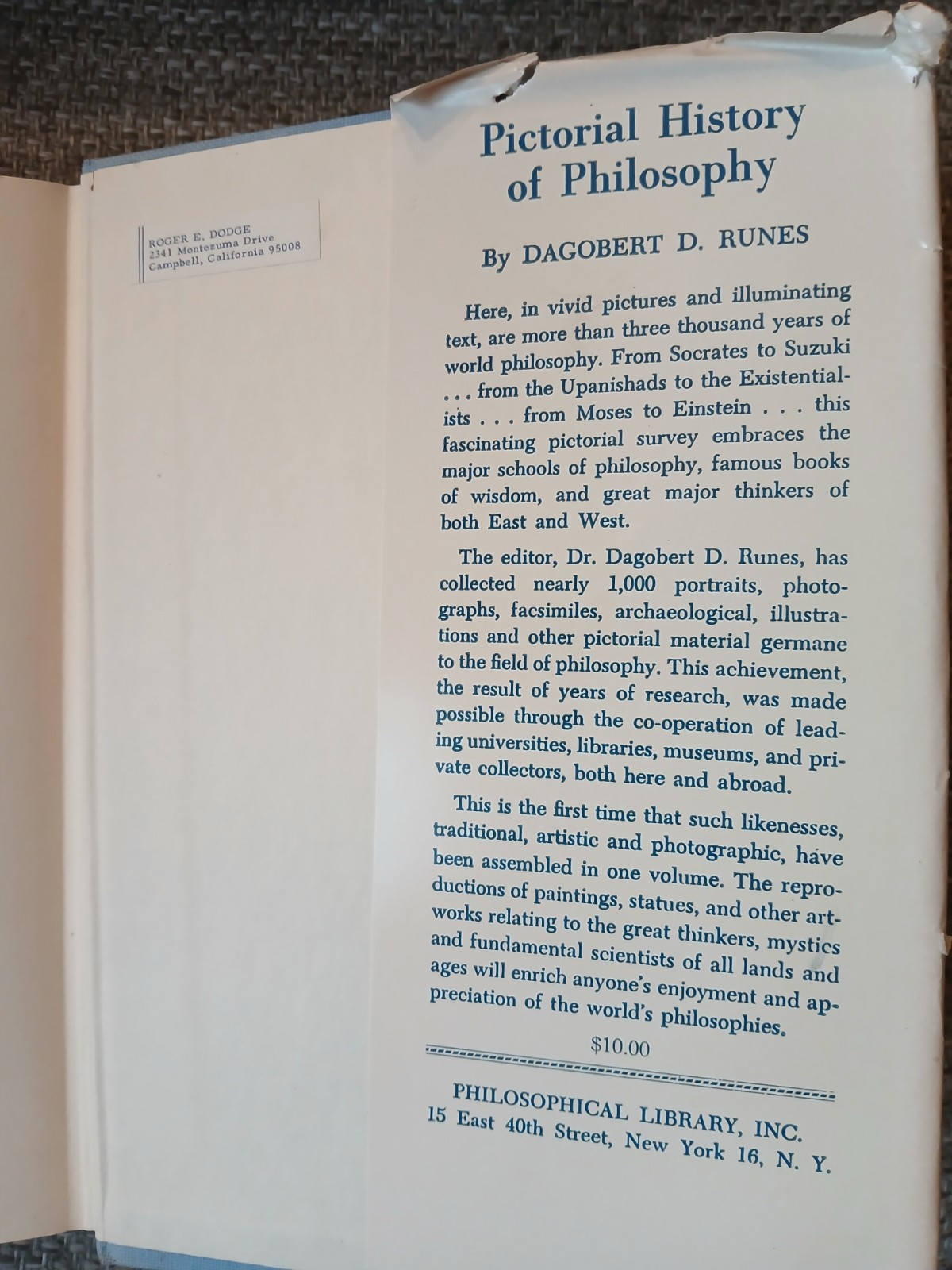A Dictionary of Symbols J.E. Cirlot HC DJ 1962 Philosophical Library