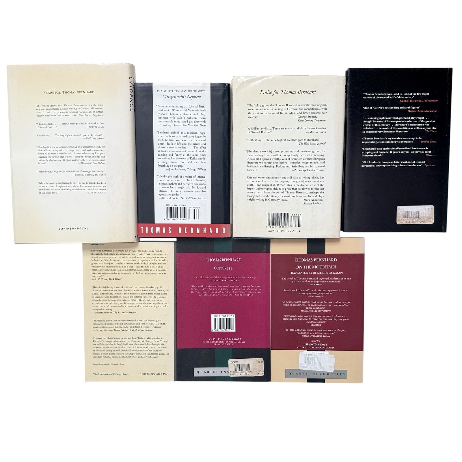Thomas Bernhard 7 Book Lot, The Loser, Woodcutters, Yes, Gathering Evidence 1sts