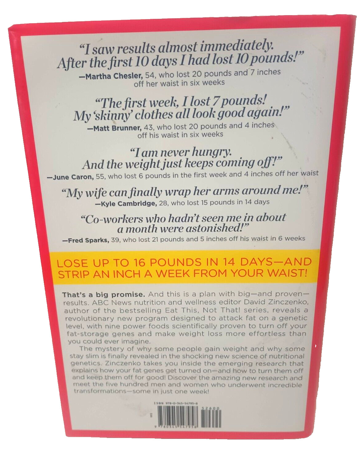 NEW 1st Ed. Zero Belly Diet: Lose Up to 16 Lbs. in 14 Days! by David Zinczenko