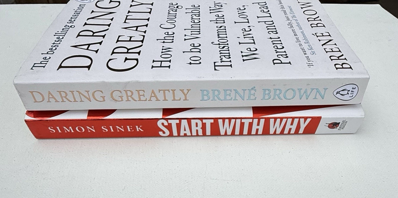 Lot of 2 Self Help Books Simon Sinek Start with Why & Brene Brown Daring Greatly
