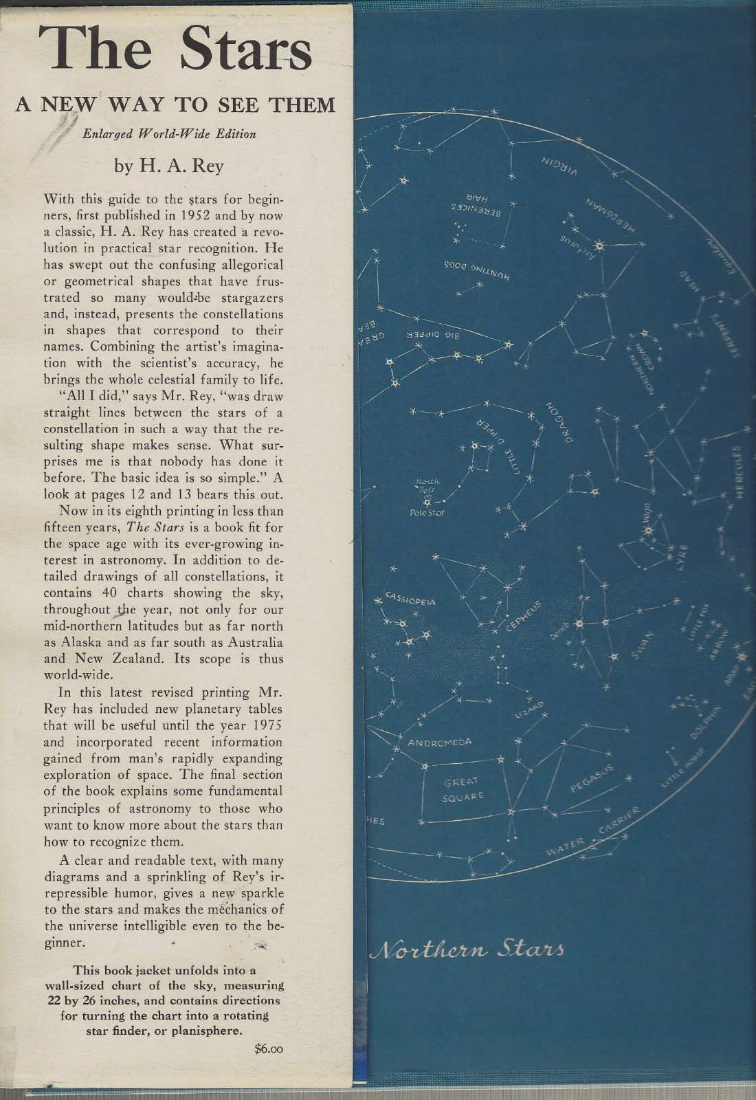 “THE STARS, A NEW WAY TO SEE THEM” ~1966~ DUST COVER=STAR MAP~HARDBACK~161 PAGES