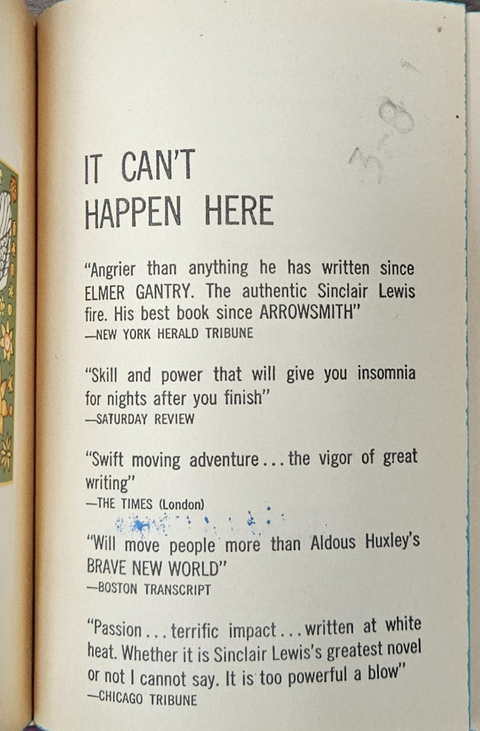 It Can’t Happen Here – 1965, 4th Dell Printing