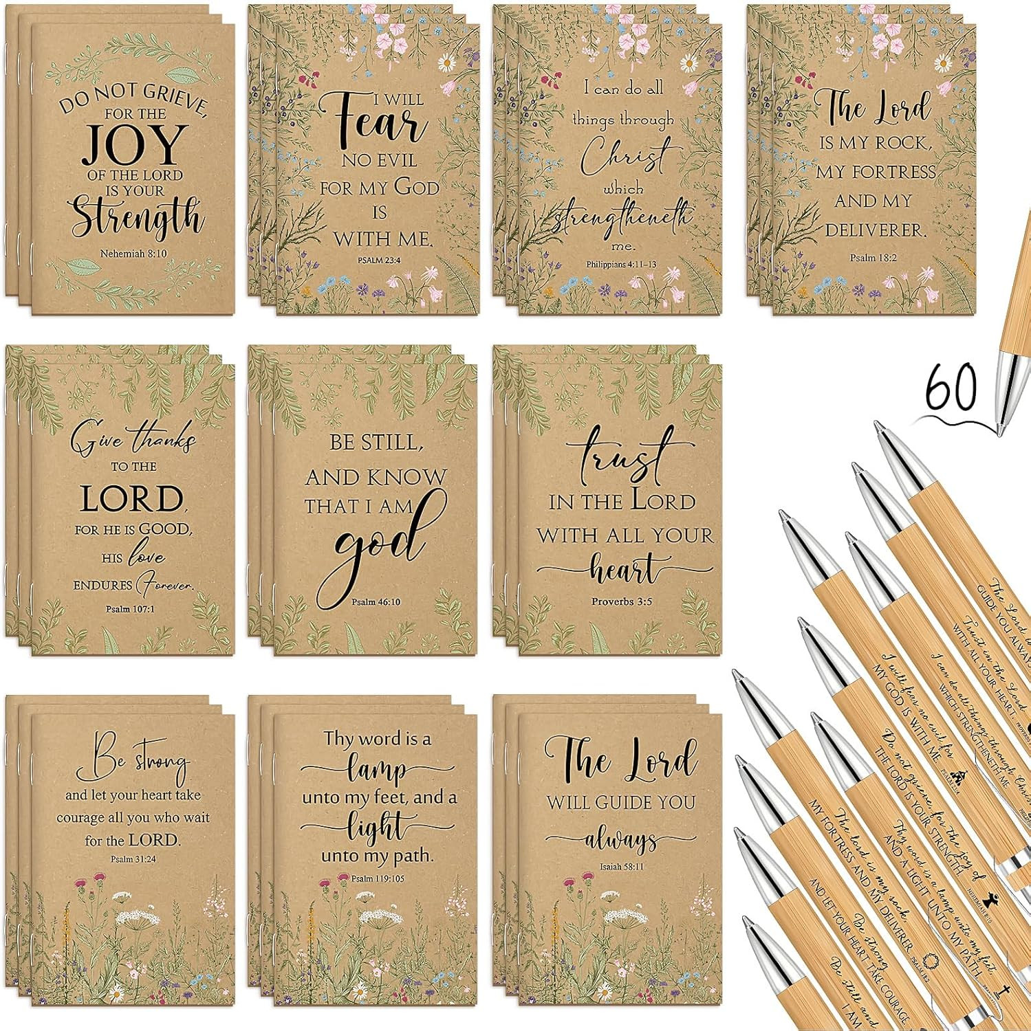 120 Pcs Christian Gift Bulk for Women Bible Verse Notebook Prayer Journal Inspir