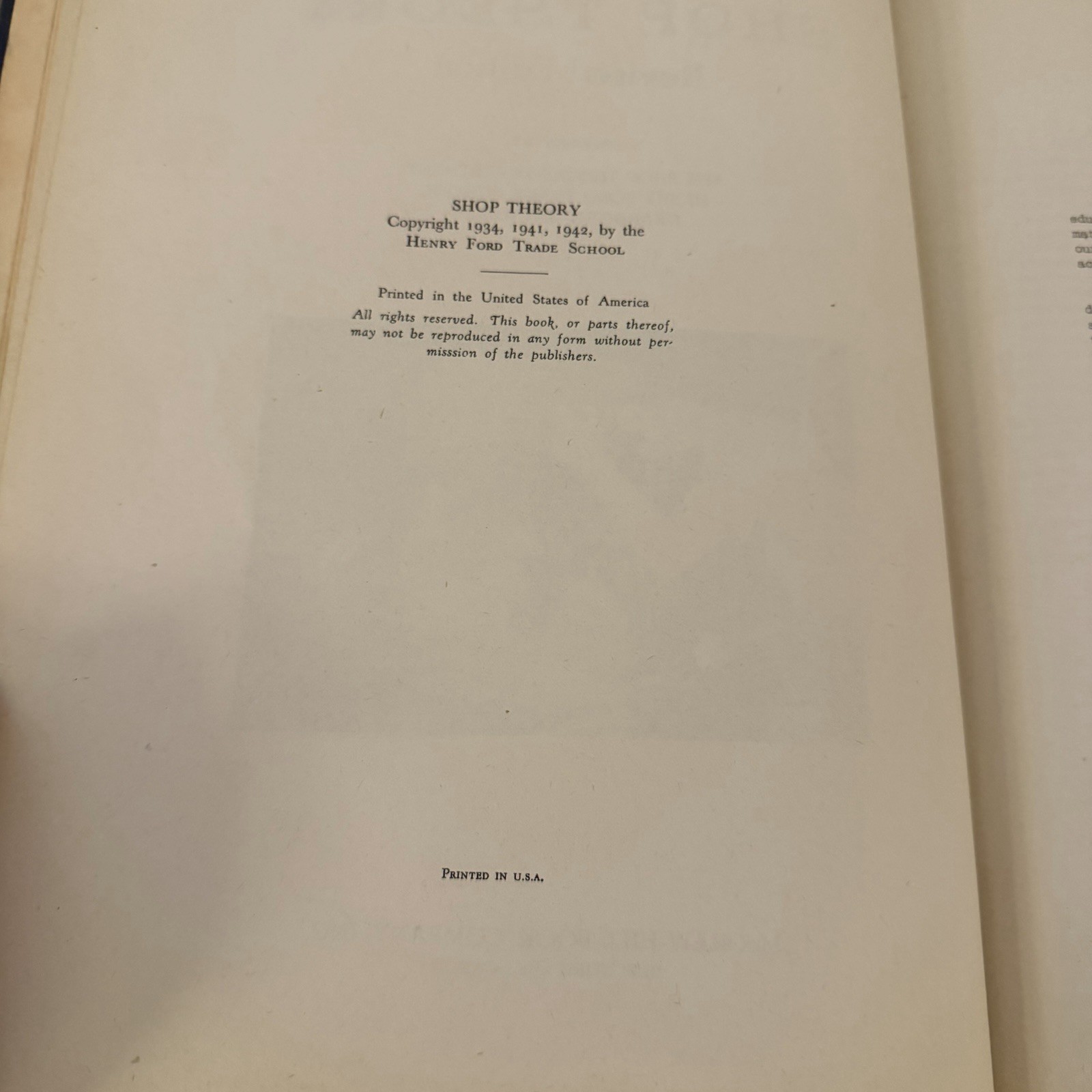 Shop Theory Revised Edition Hardcover McGraw-Hill Mechanical Engineering 1940’s