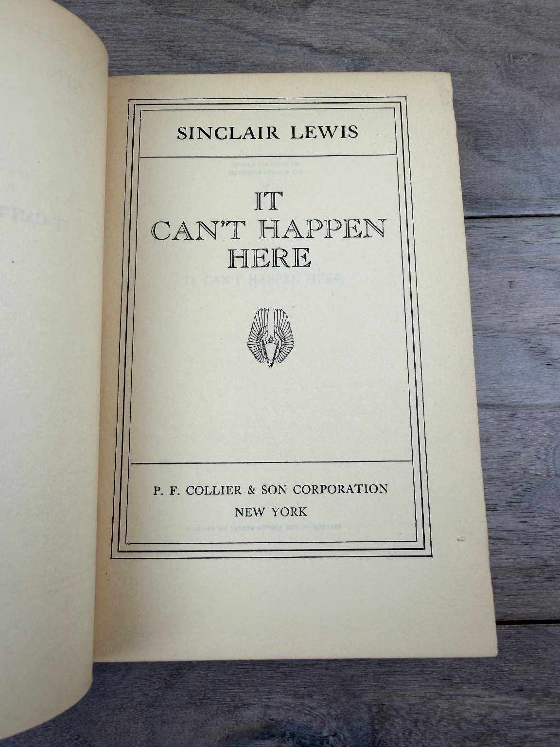 It Can’t Happen Here Sinclair Lewis 1935 Collier Political Satire Novel