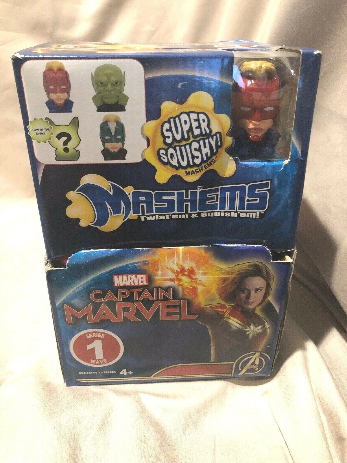 Mashems-Fashems Captain Marvel Series 1 New Sealed Box~35pcs With Display Box.