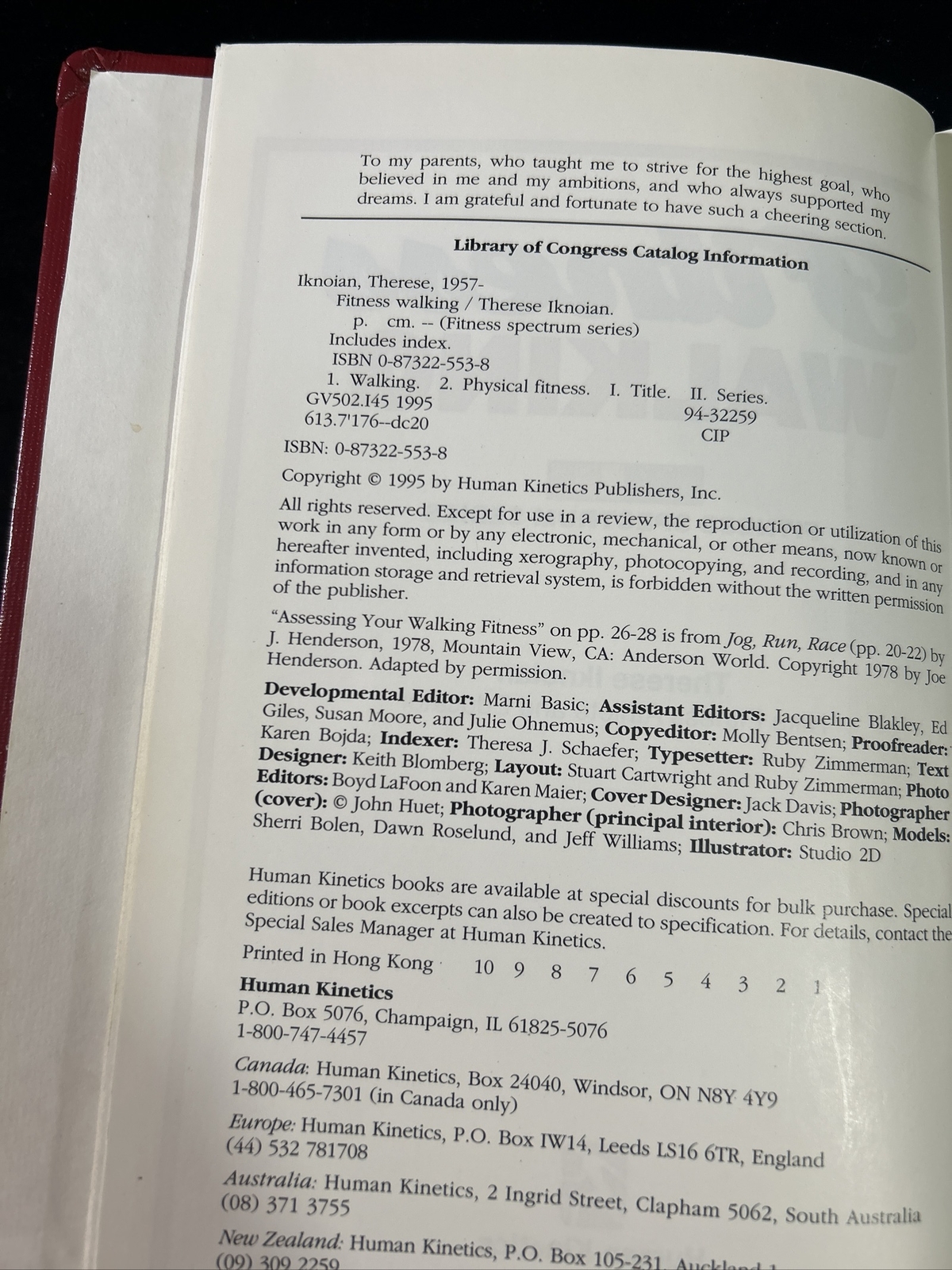 Fitness Walking – Therese Iknoian – h/c illustrated 1995