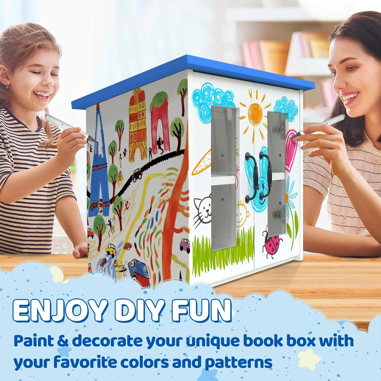 Little Free Library Box Outdoor Wooden Book Exchange Box – DIY Little Free Libra