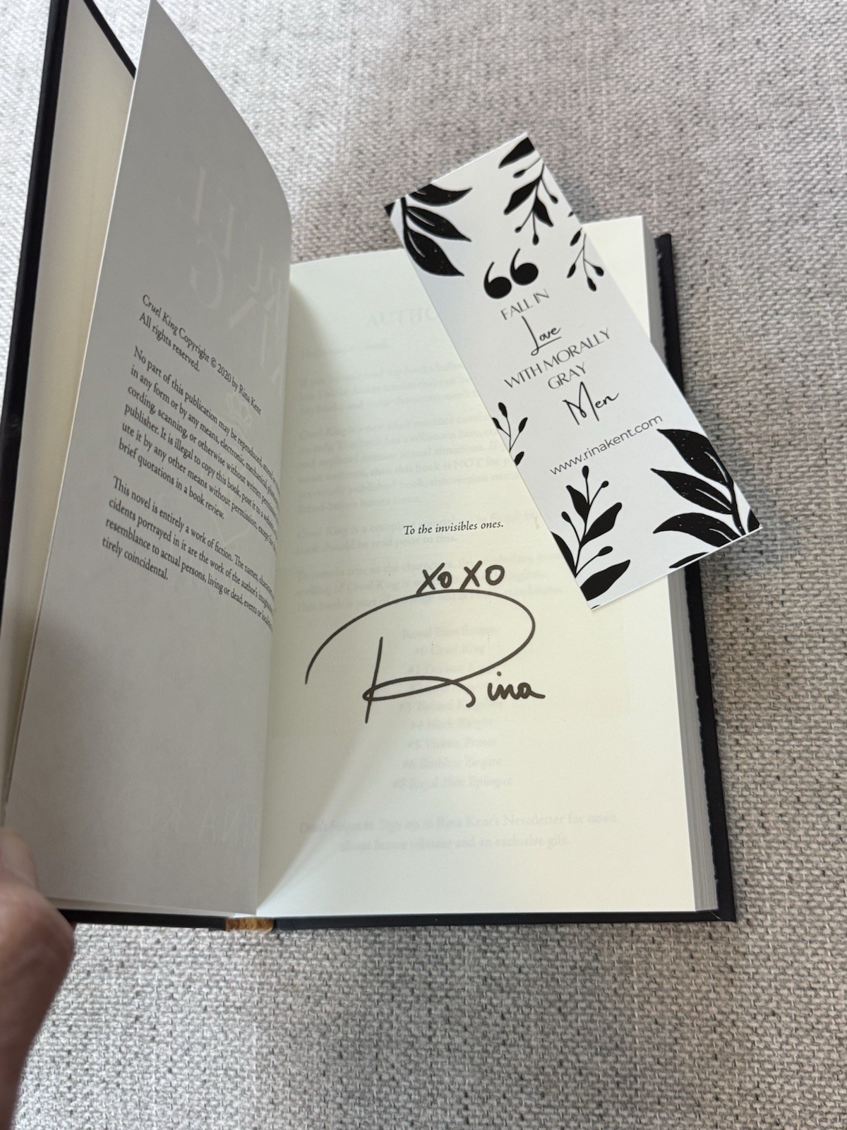 Cruel King By Rina Kent Signed Hardcover Royal Elite Series Out Of Print New OOP