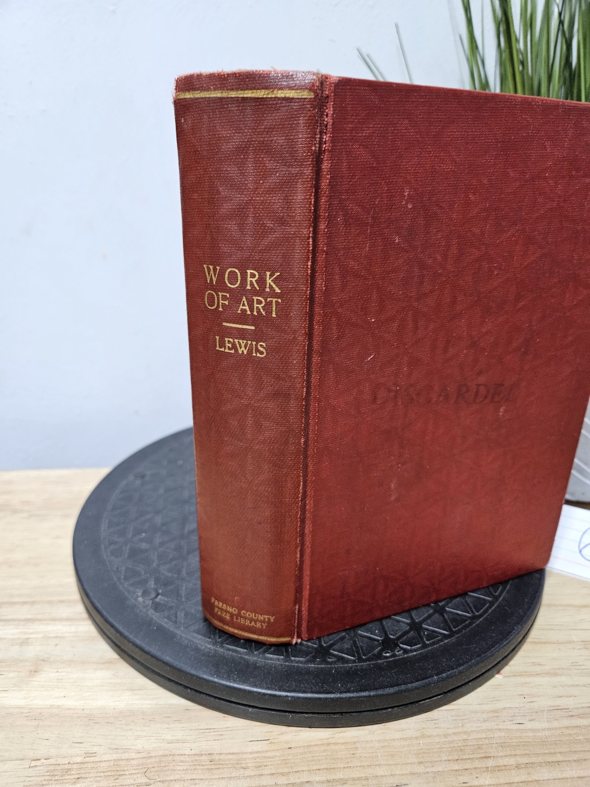 Work Of Art By Sinclair Lewis – Hardcover Ex Library