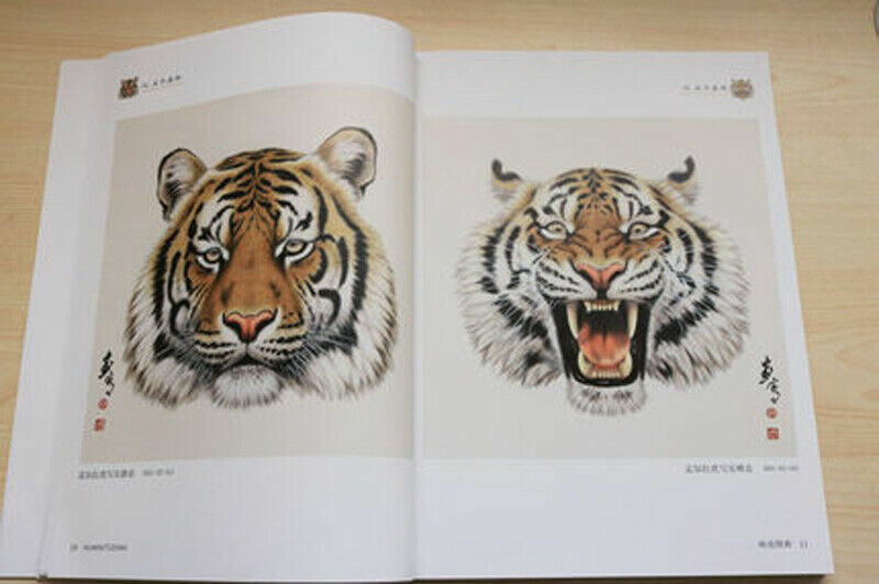 Chinese Ink Painting Gongbi Animal Tiger Drawing Art Book