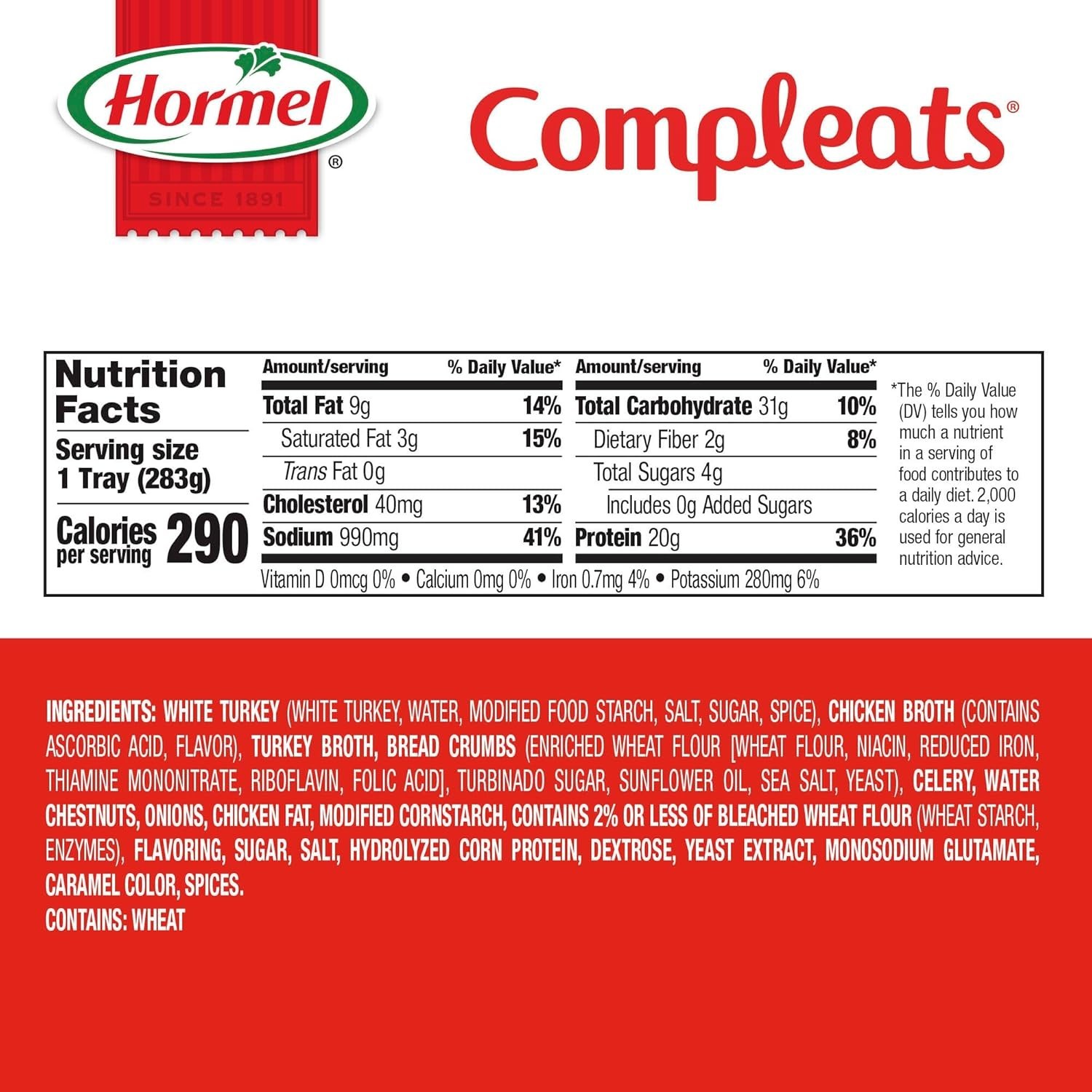 Turkey & Dressing Microwave Trays – 20g Protein per Serving – 6 Pack of 10 oz