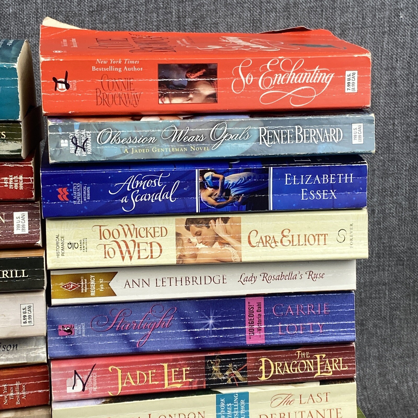 Lot of 40 Historical Romance Novels Multiple Authors Paperback Carlise, Kramer..