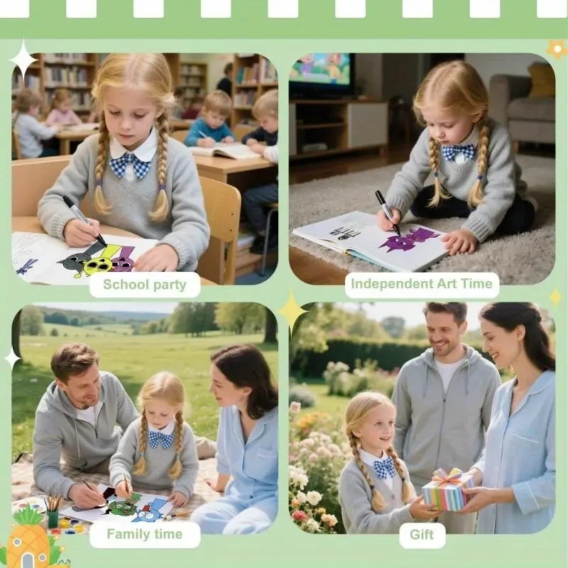 2026 New Sprunki Coloring Book Set, 12 Books, Creative & Focused, Perfect Gift