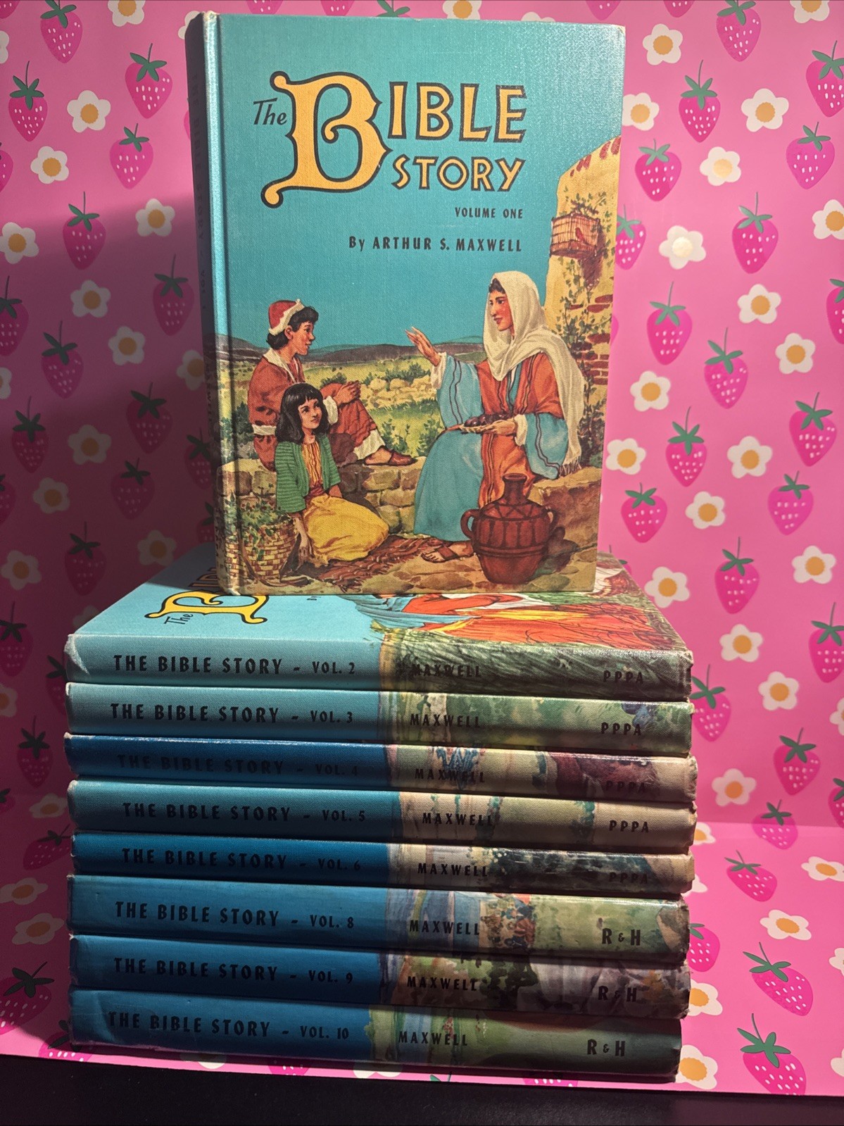 THE BIBLE STORY Hardback Book Set Vol 1-10 (missing Vol 7) Maxwell 1953