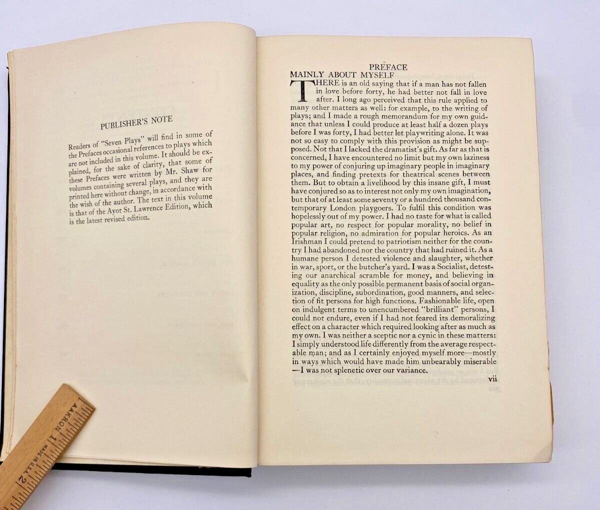George Bernard Shaw Seven Plays Hardback Book Published 1951 Kingsport TN