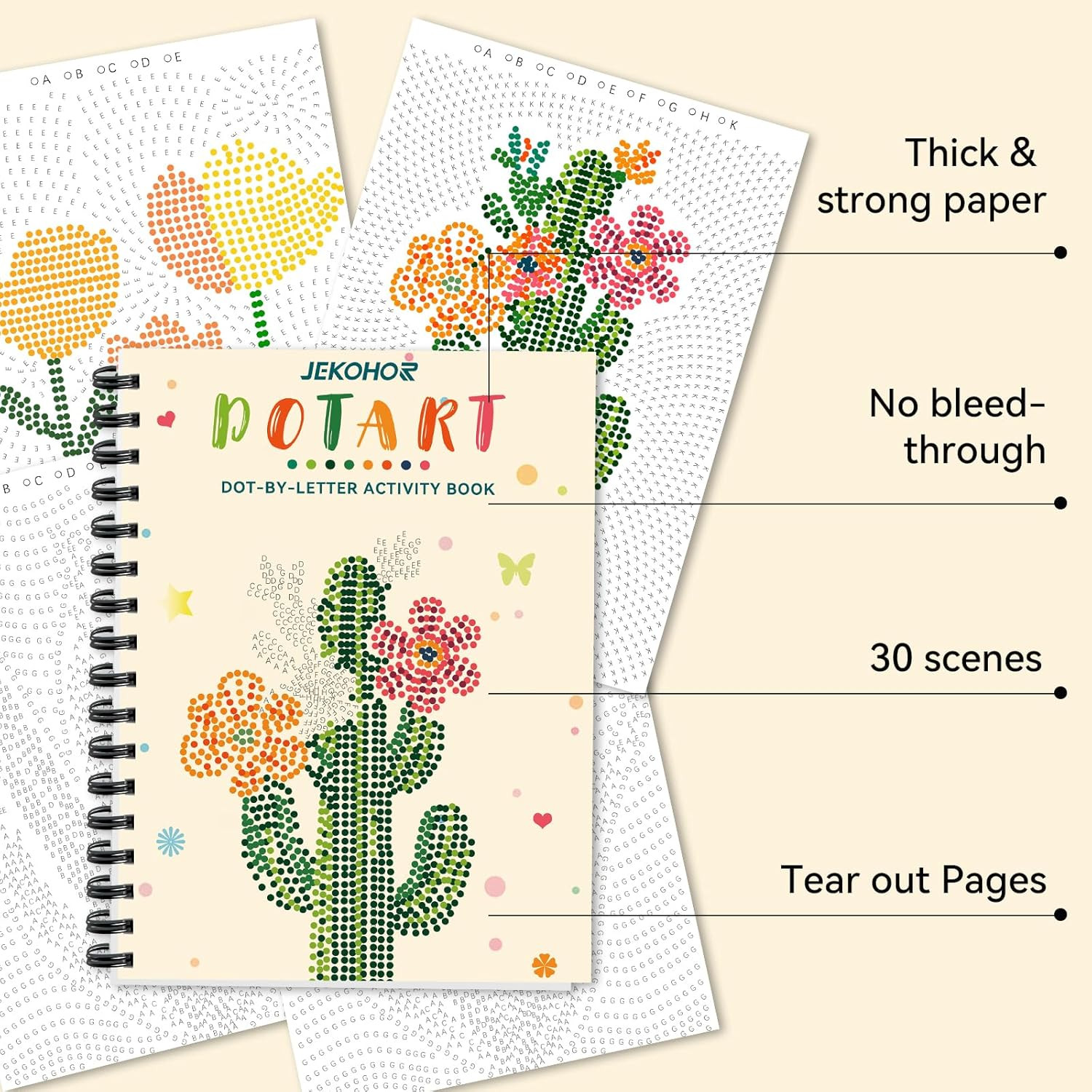 Dot Art for Adults-Coloring Book with 30 Patterns for Relaxation and Stress Reli