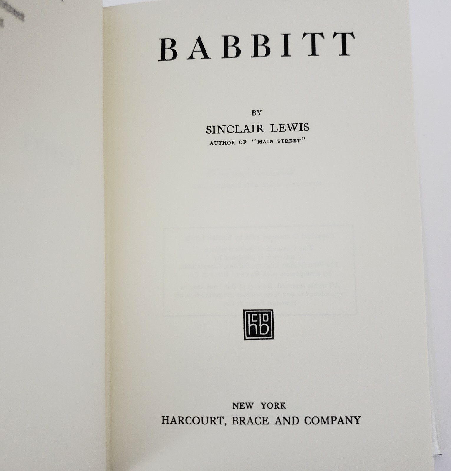 Babbitt by Sinclair Lewis First Edition Library FEL Facsimile Hardcover DJ