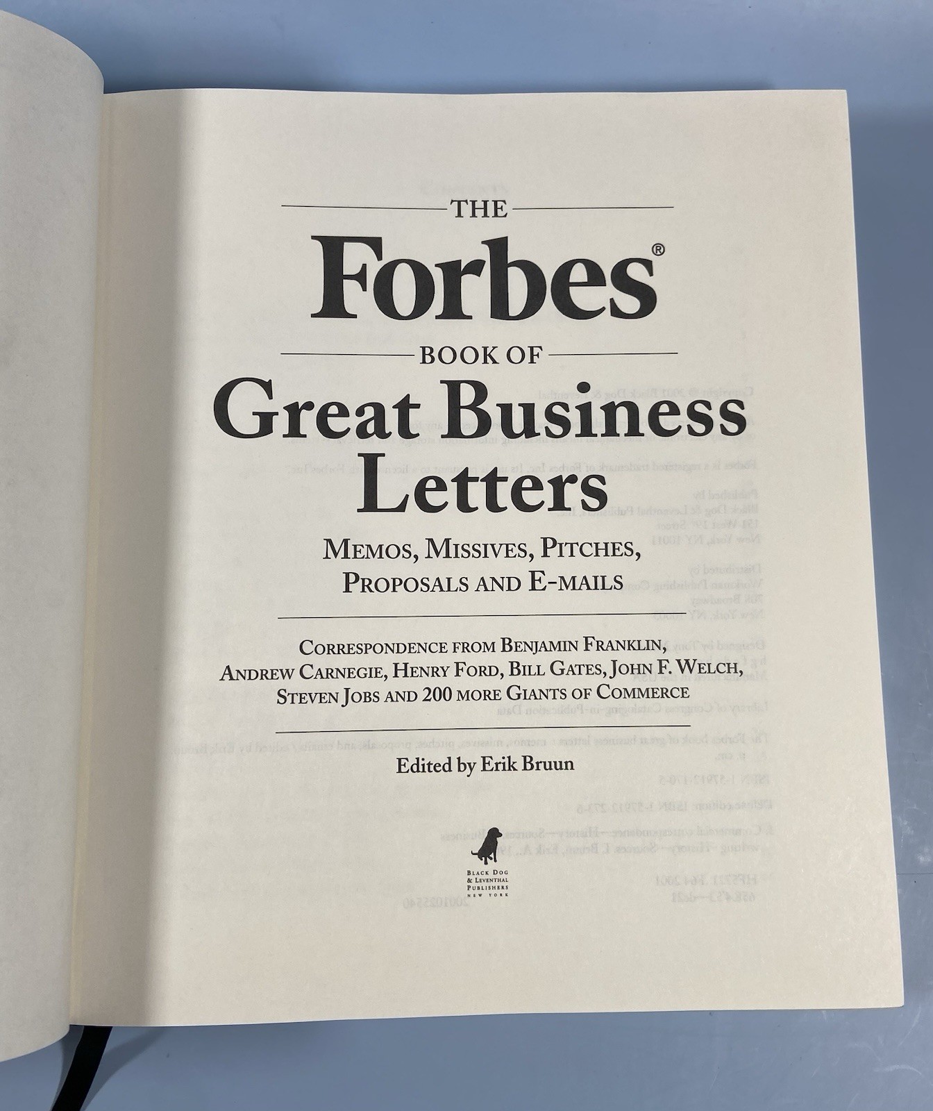 The Forbes Book of Great Business Letters 2001 HC Henry Ford Bill Gates &Others!
