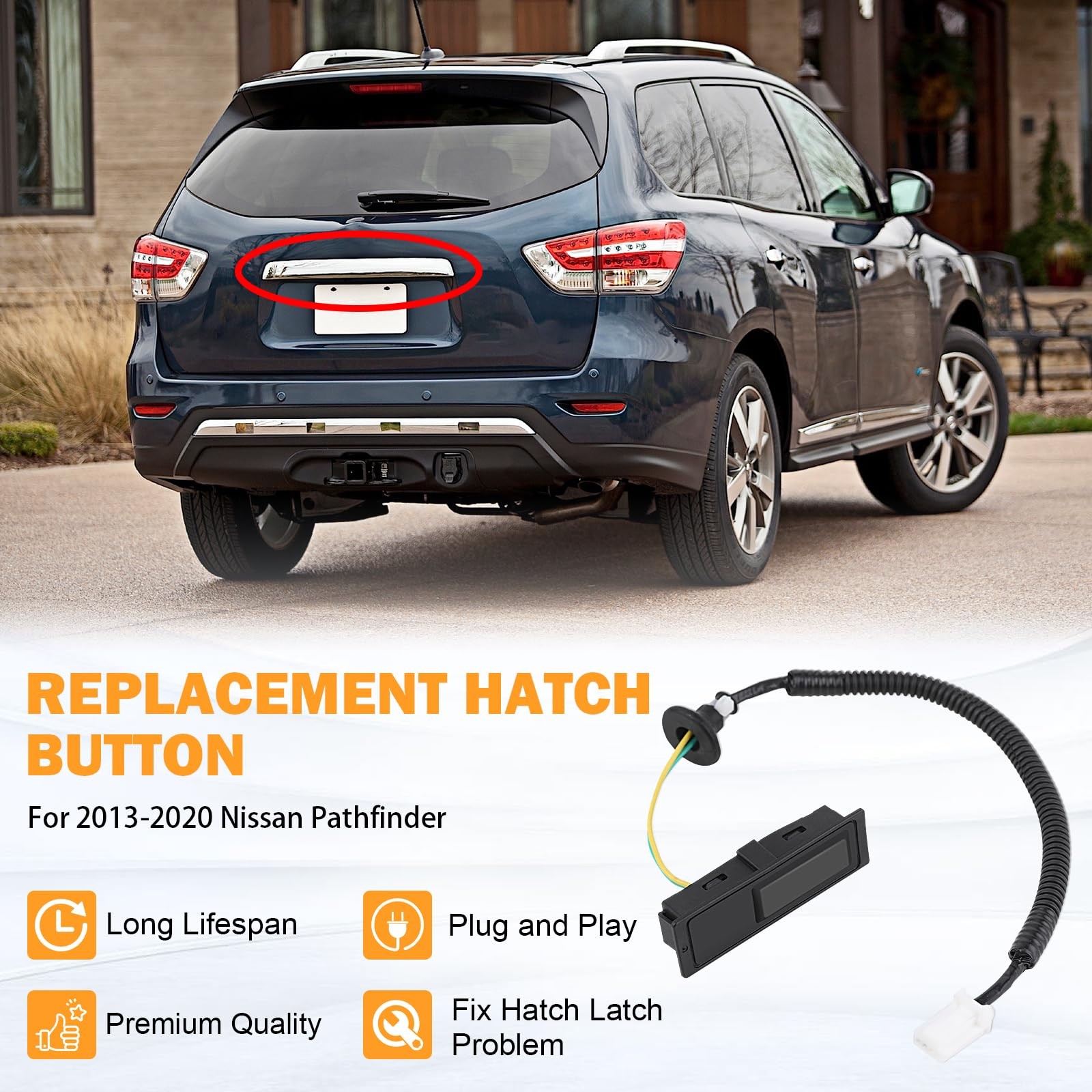 253803JA0B Hatch Button Trunk Latch for Nissan Pathfinder 2013 2014 2015 2016…
