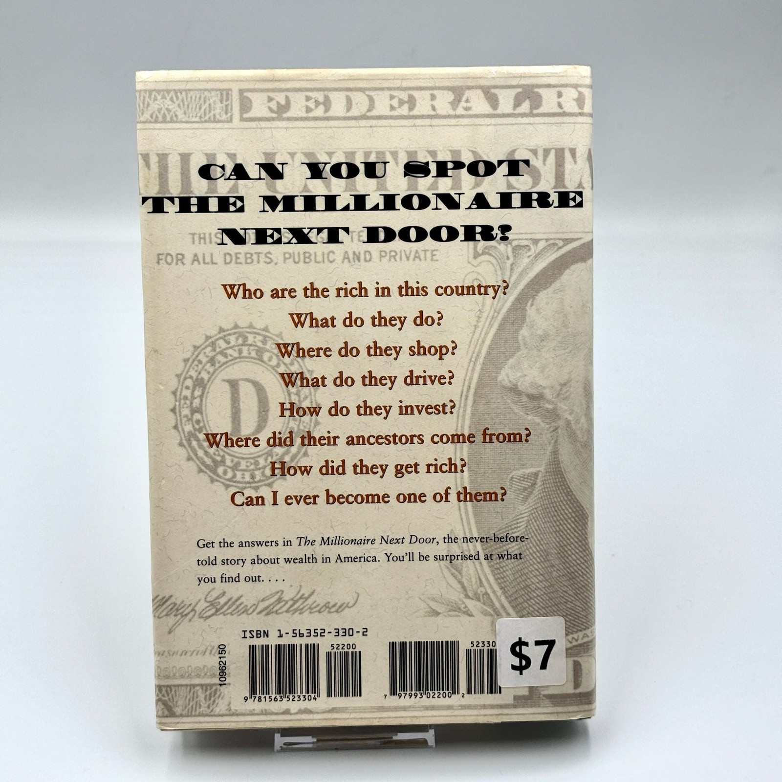 The Millionaire Next Door Thomas J Stanley William D Danko Hardcover 1996