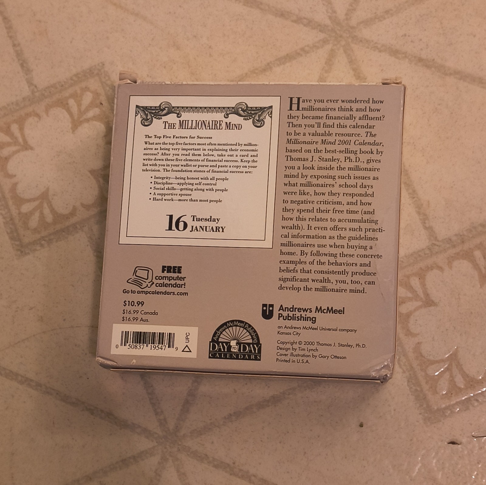 The Millionaire Mind 2001 Boxed Calendar by Thomas J. Stanley (Andrews McMeel)