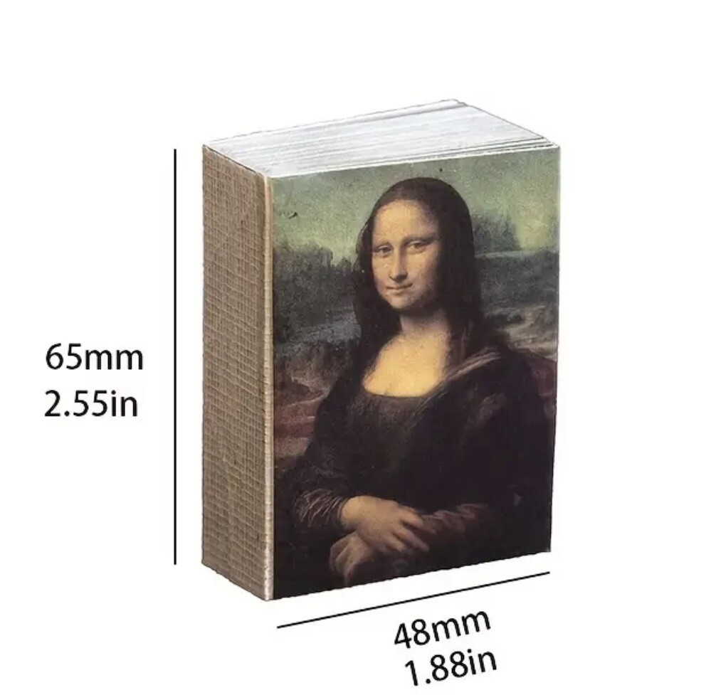 NEW Tiny Book Filled W/ PullOut Pictures Famous Art 200Pages Note Paper Painting