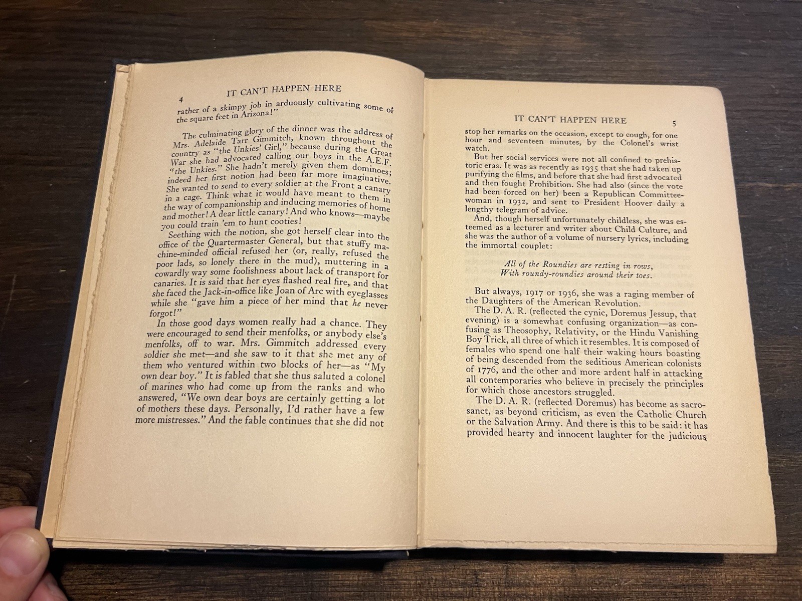1935 It Can’t Happen Here Sinclair Lewis Sun Dial Press USA Dictator