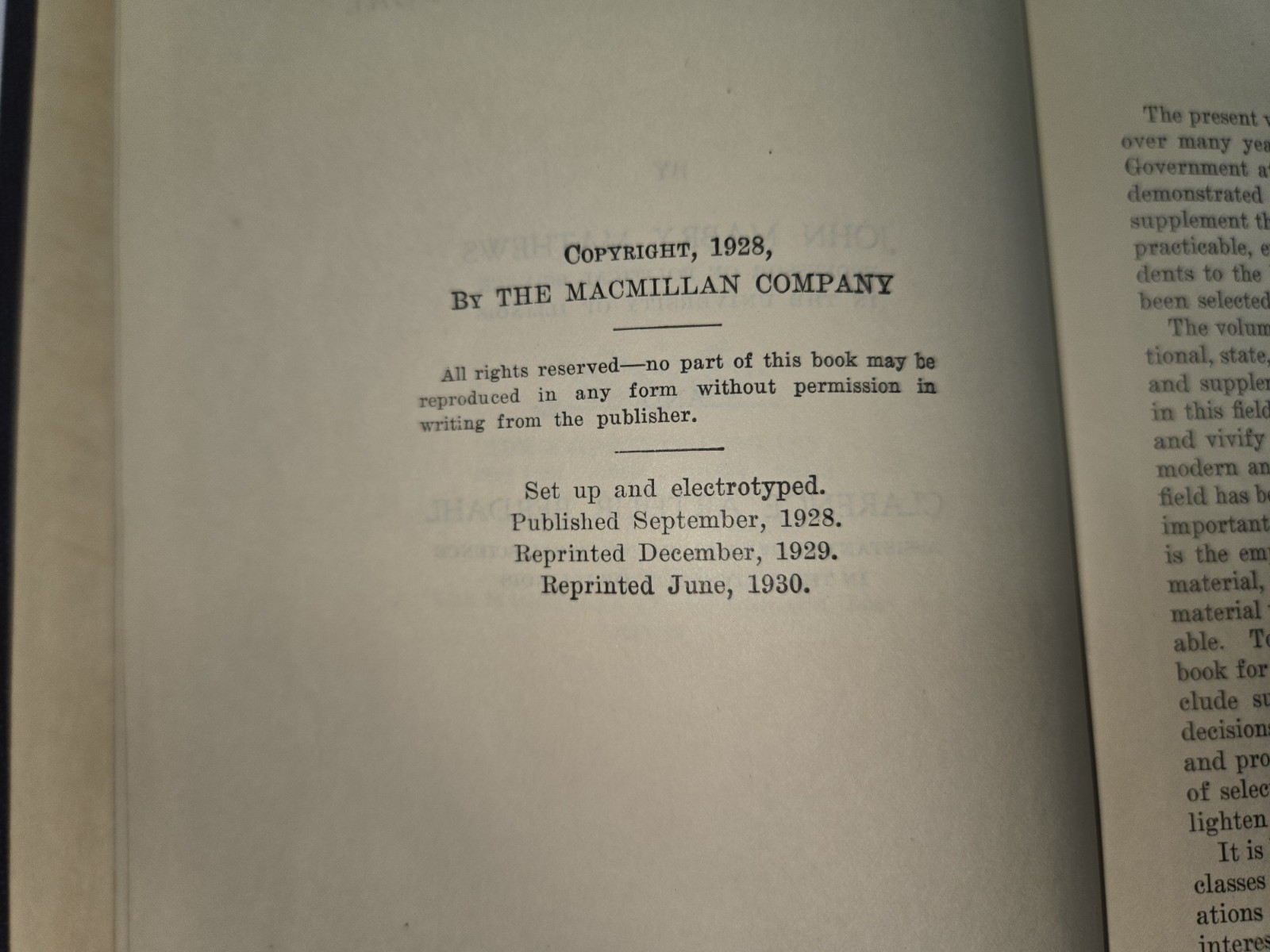 1930 Documents and Readings in American Government John Mathews Clarence Berdahl