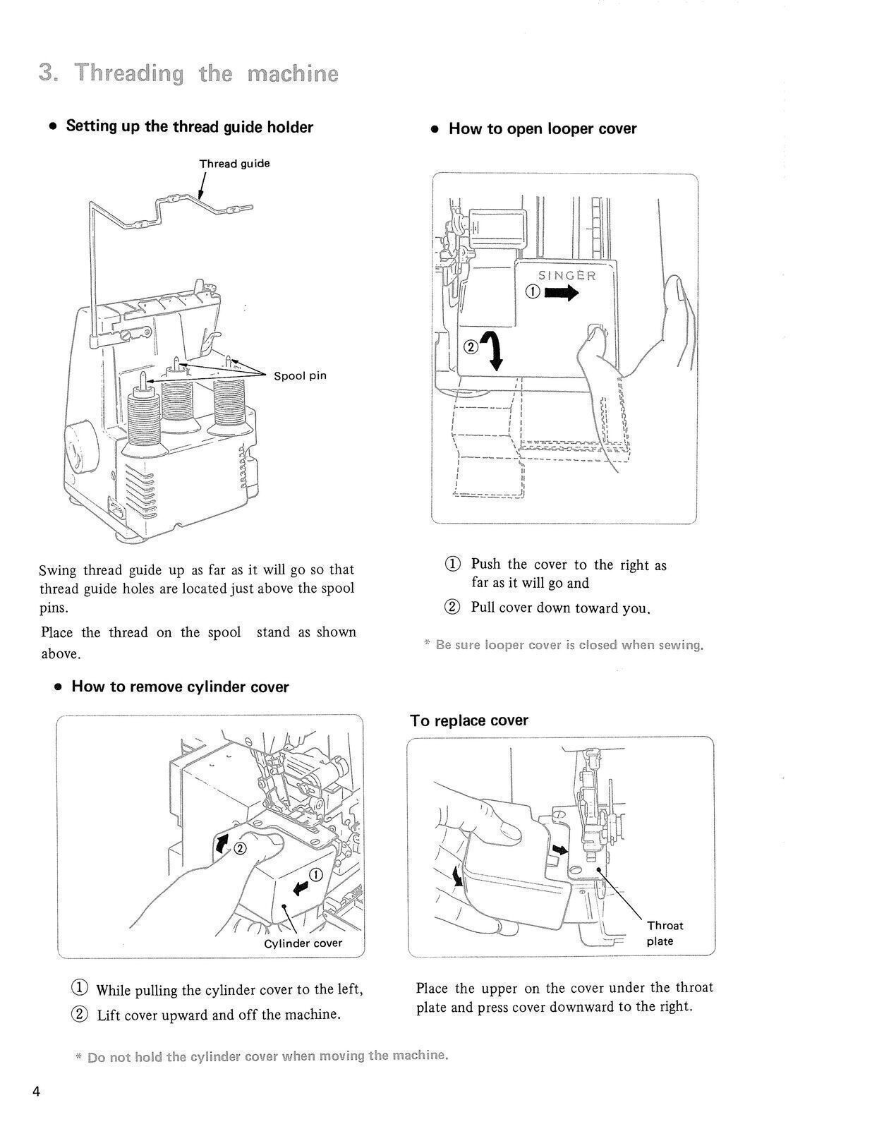 SINGER Overlock 14U32 14U32A User Manual Instructions [DURABLE BINDING]