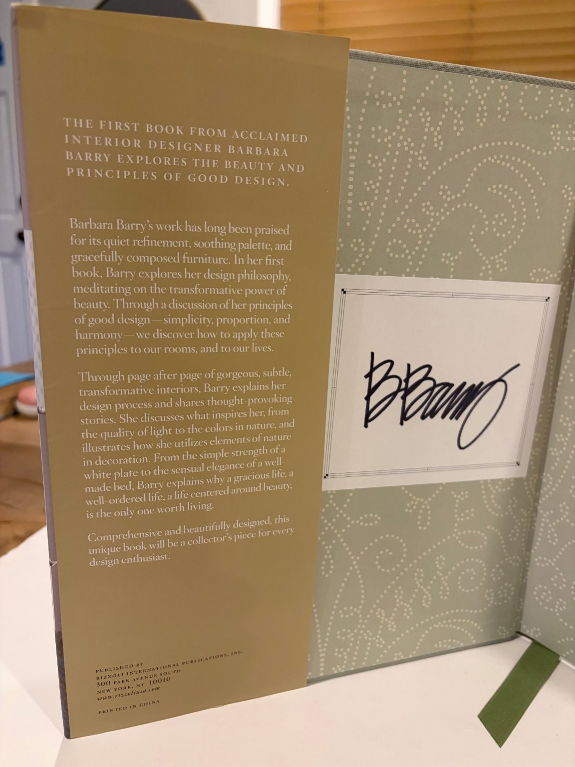 Barbara Barry Around Beauty 2012 First Edition Signed Interior Design Rizzoli