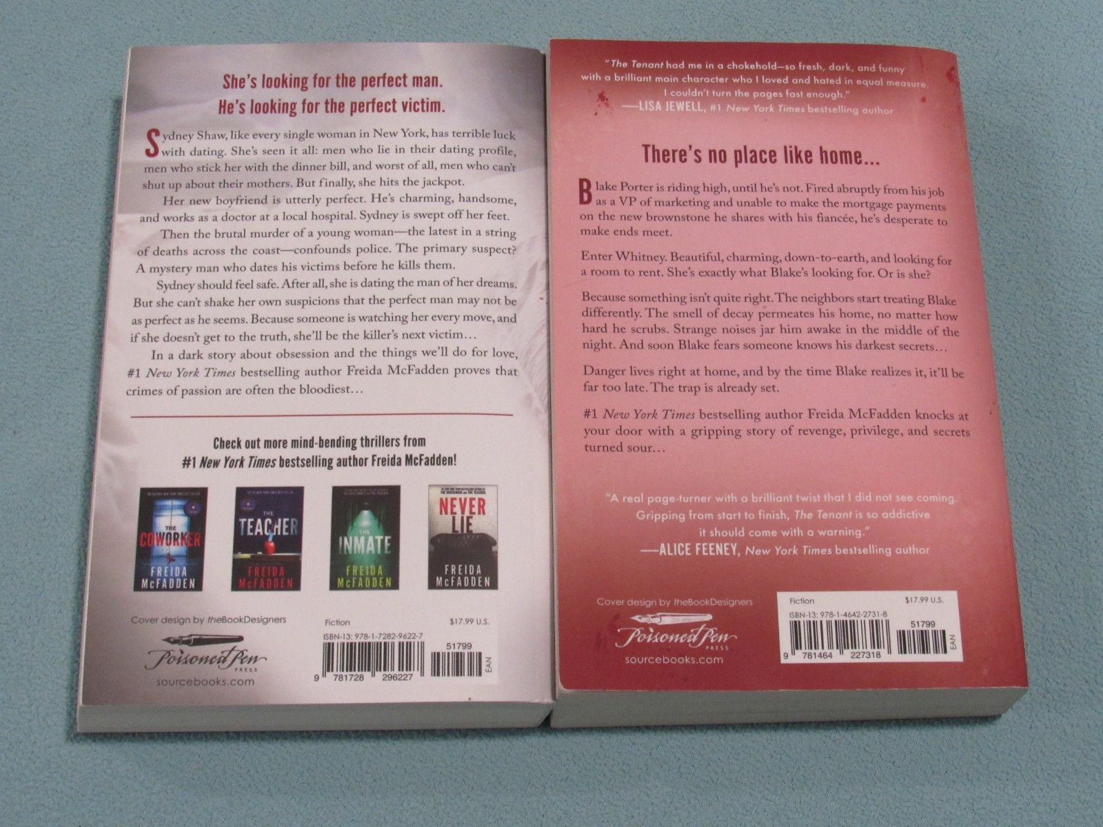 10 Book Lot: FREIDA MCFADDEN (Intruder~Tenant~Boyfriend~Teacher~Inmate~Housemaid