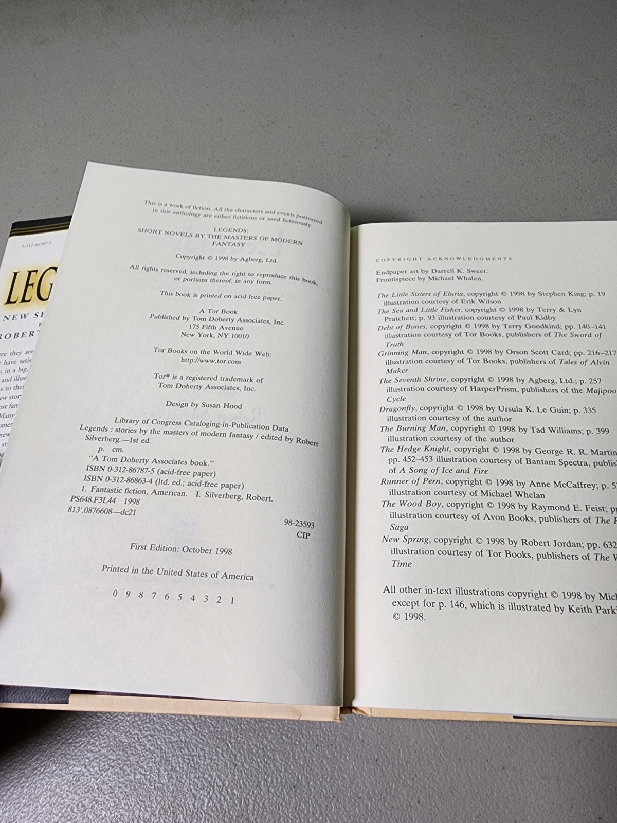 Legends edited by Robert Silverberg 1998, HC DJ 1st Print 1st Ed *READ*