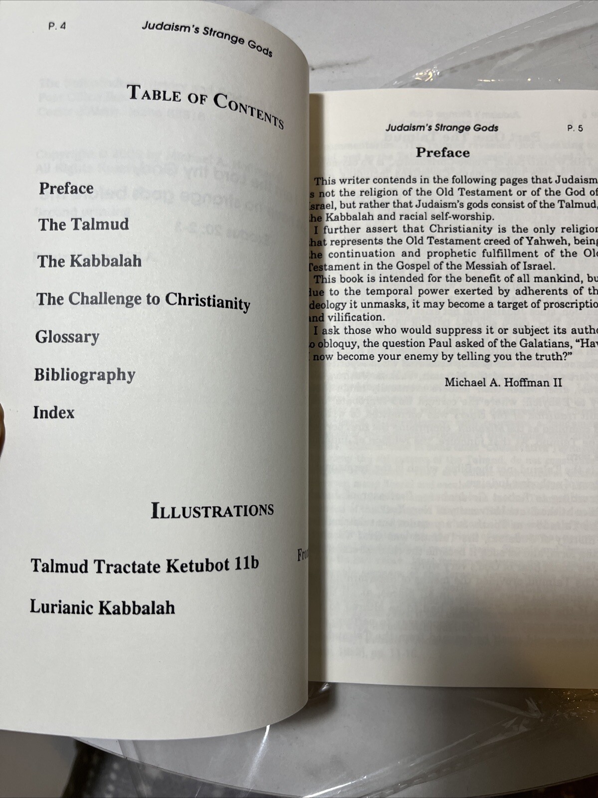Judaism’s Strange Gods, by Michael A. Hoffman II,book 8”X5.5”,reprint Brand New