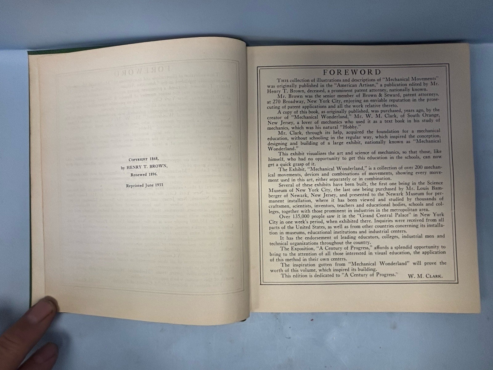 Mannual of Mechanical Movements by Henry T. Brown (1934 Hardcover)