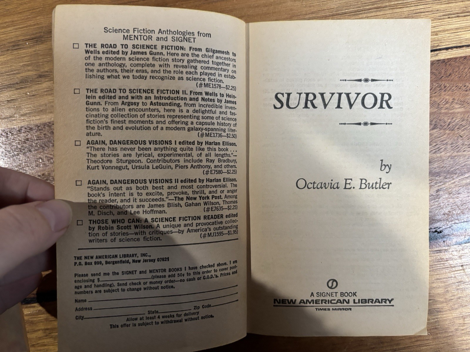 Survivor by Octavia E. Butler 1979 1st Signet US Vintage Paperback