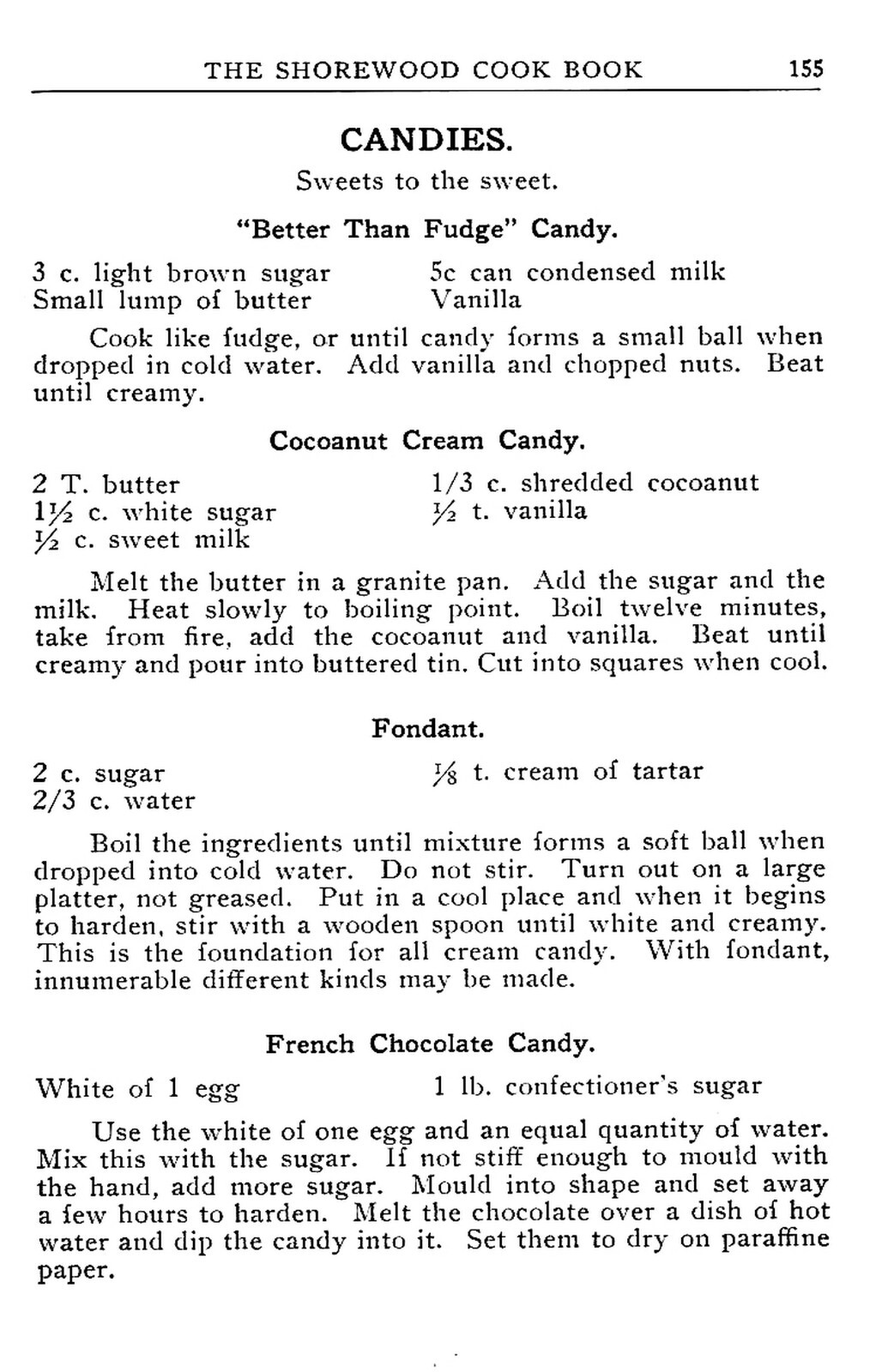 1922 The Shorewood Cook Book 161 Pages