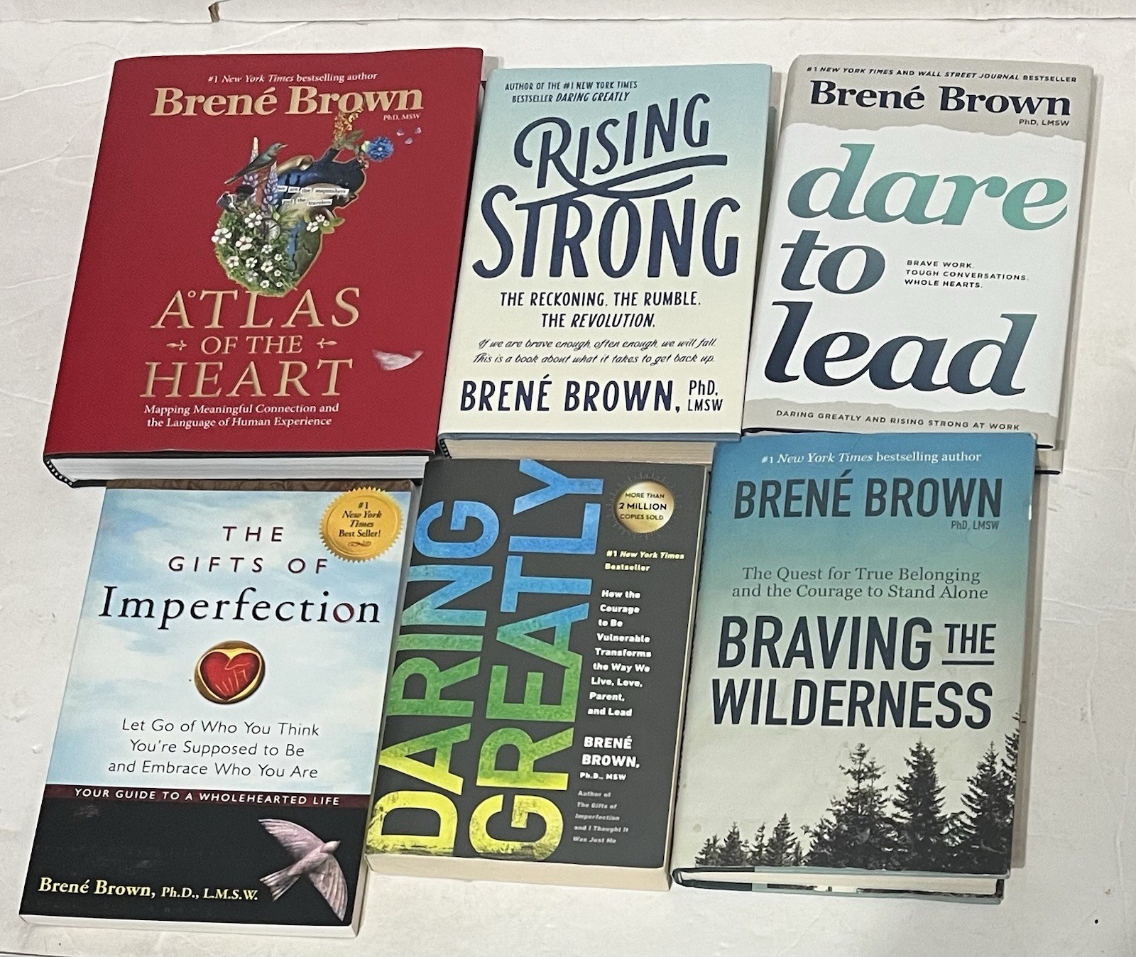 Lot of 7 Brene Brown – Dare Lead, Braving, Gifts, Daring, Atlas Strong VG+